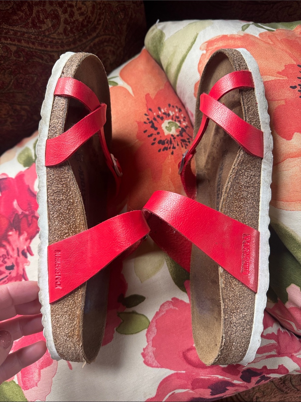 Birkenstock Mayari sandals Birko-Flor poppy red shiny normal W women’s 9 9.5 40 - Picture 2 of 10